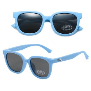 Dziecięce 5-9 lat gumowe okulary przeciwsłoneczne polaryzacyjne POL-JR-66A niebieskie