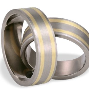 Obrączka z tytanu z żółtym złotem SWTG-31/7-m