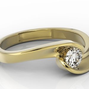 Pierścionek zaręczynowy z żółtego złota z brylantem model AP-8220Z