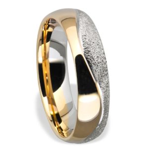 Obrączka z żółtego i białego palladowego złota ŁN-17ZB-m