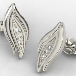 Kolczyki z białego złota z diamentami APK-86B