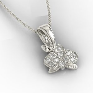 Wisiorek z białego złota z diamentami BPW-45B