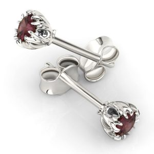 Kolczyki z białego złota z rubinami BPK-2120B