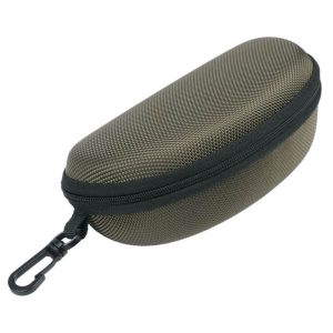 Etui na okulary futerał na zamek z karabińczykiem kolor zielony wojskowy