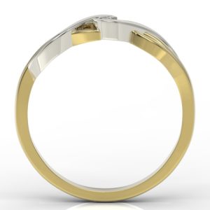 Pierścionek zaręczynowy z żółtego i białego złota z brylantem AP-8803ZB
