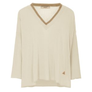 DZIANINOWA BLUZKA Z METALICZNYM WYKOŃCZENIEM