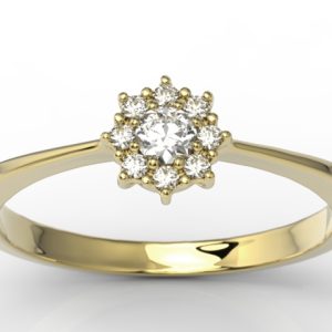 Pierścionek z żółtego złota z diamentami JP-49Z