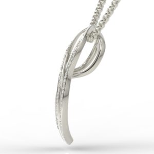 Wisiorek z białego złota z diamentami LPW-69B