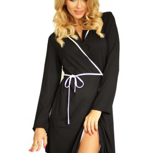 Szlafrok , podomka (wiskoza) Alegranza - czarny rozm. XL