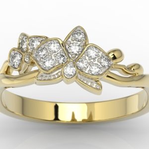 Pierścionek z żółtego złota z brylantami BP-45Z-R