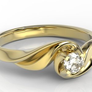 Pierścionek zaręczynowy z żółtego złota z diamentem AP-7420Z
