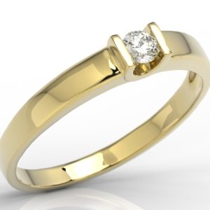 Pierścionek zaręczynowy z żółtego złota z brylantem JP-9812Z