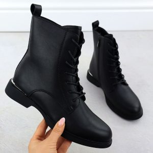 Skórzane botki damskie workery czarne Filippo DBT652