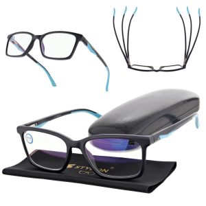 Męskie okulary +3.25 do czytania i komputera Blue Light ST338 czarne