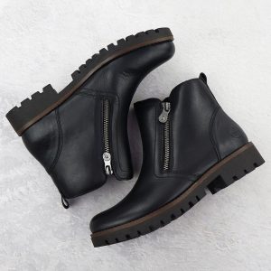 Skórzane botki damskie workery czarne Rieker 78556-00