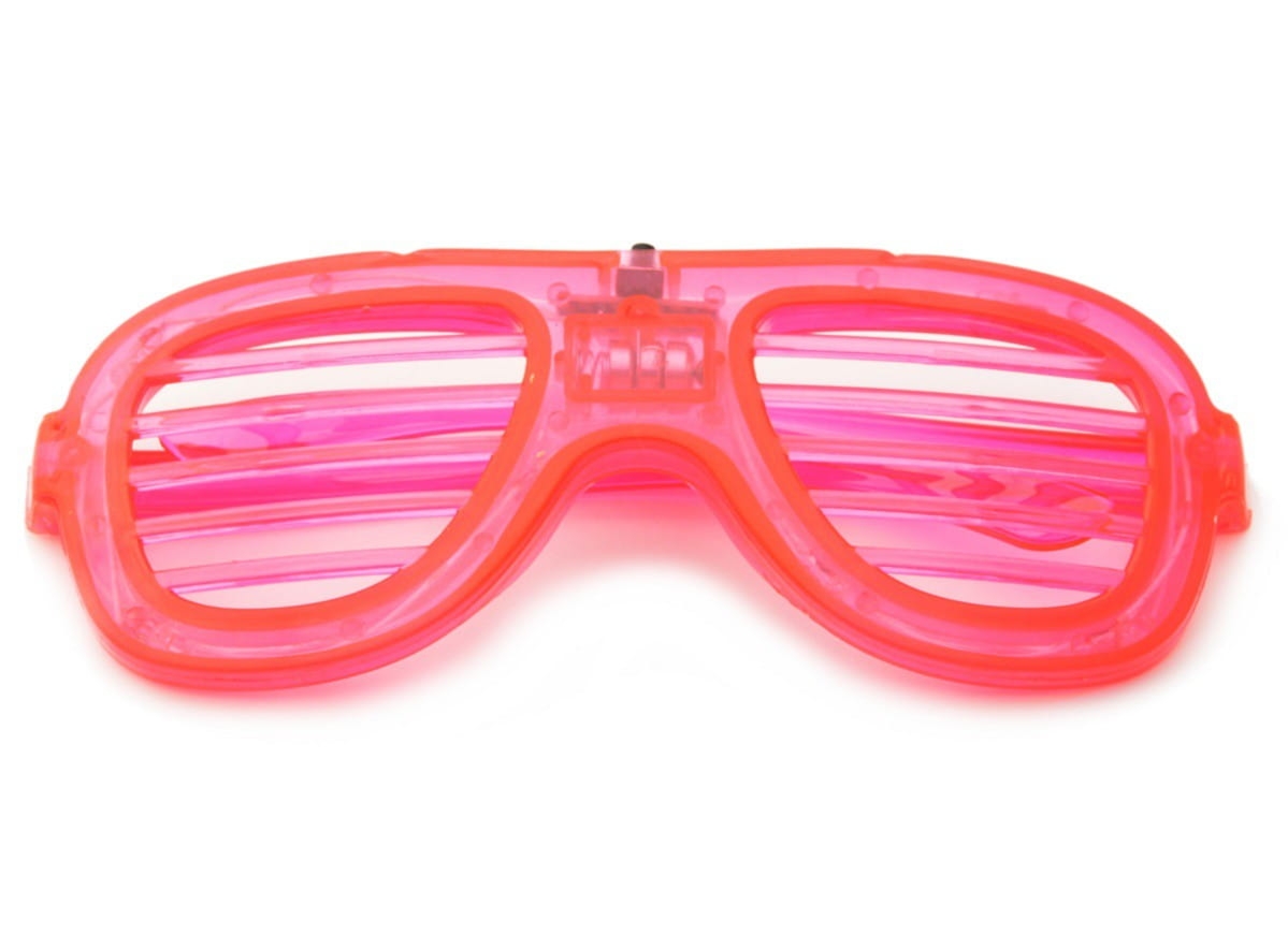 OKULARY ŚWIECĄCE LED imprezowe żaluzje Migające RÓŻOWE