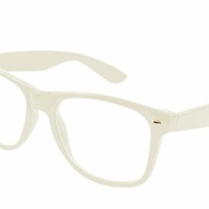 Kremowe okulary zerówki Kujonki nerdy gat.2