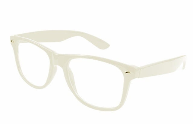 Kremowe okulary zerówki Kujonki nerdy gat.2