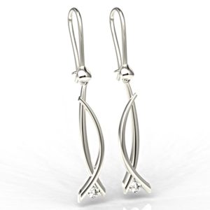 Kolczyki z białego złota z diamentami APK-72B