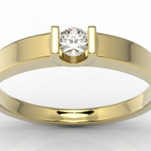 Pierścionek zaręczynowy z żółtego złota z brylantem JP-9816Z