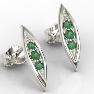 Kolczyki z białego złota ze szmaragdami APK-97B