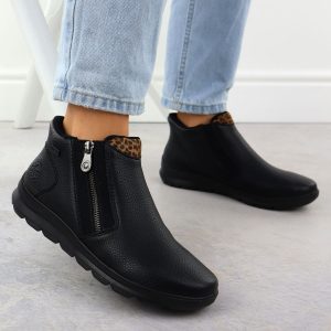 Wodoodporne botki damskie czarne Rieker Z0059-00