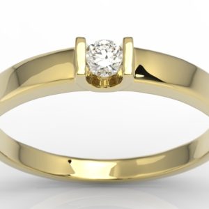 Pierścionek zaręczynowy z żółtego złota z brylantem JP-9808Z