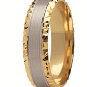 Obrączka z żółtego i białego złota ST-99ZB-k