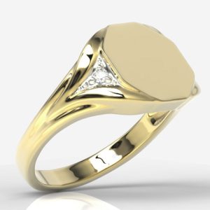 Sygnet wykonany z żółtego złota z diamentami SJ-18Z-R