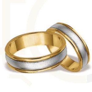 Obrączki ślubne z żółtego i białego złota (para) ST-29ZB
