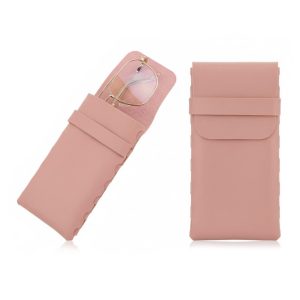 Pokrowiec na okulary zamykany na klapkę ET-135E różowy