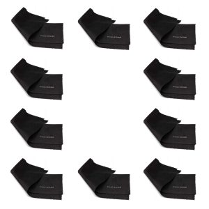 10x Ściereczka z mikrofibry do okularów - czarna - PolarZone 18x15