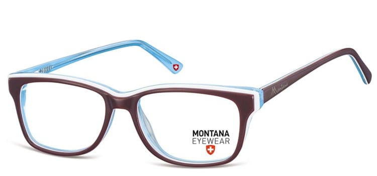 Okulary oprawki korekcyjne, optyczne nerd Montana MA81G brazowo-niebieskie