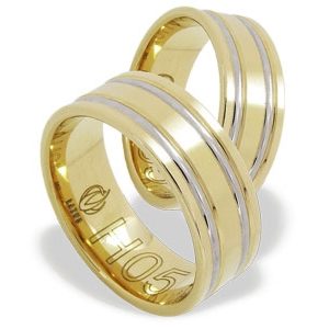 Obrączka z żółtego i białego złota ŁH-05ZB-light-m