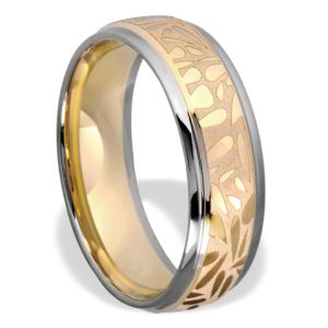 Obrączka z żółtego i białego złota palladowego ŁN-02ZB-m