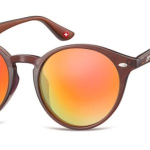 Okulary okragle brazowe lenonki lustrzane MS20E