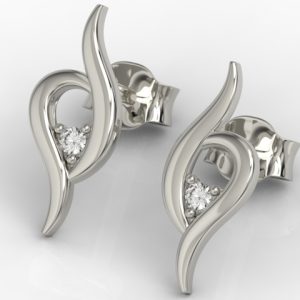 Kolczyki z białego złota z cyrkoniami APK-84B-C