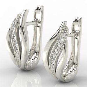 Kolczyki z białego złota z diamentami BPK-30B