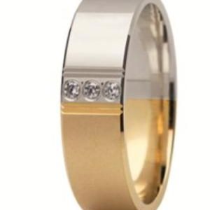 Obrączka z żółtego i białego złota ST-147ZB-m