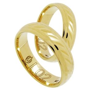 Obrączka z żółtego złota ŁL-02Z-m