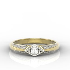 Pierścionek z żółtego i białego złota z diamentami AP-44ZB