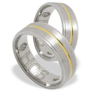 Obrączka z żółtego i białego złota ŁH-06ZB-light-k