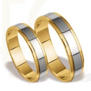 Obrączki ślubne z żółtego i białego złota (para) ST-74ZB