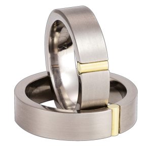 Obrączka z tytanu i żółtego złota SWTG-35/6-m