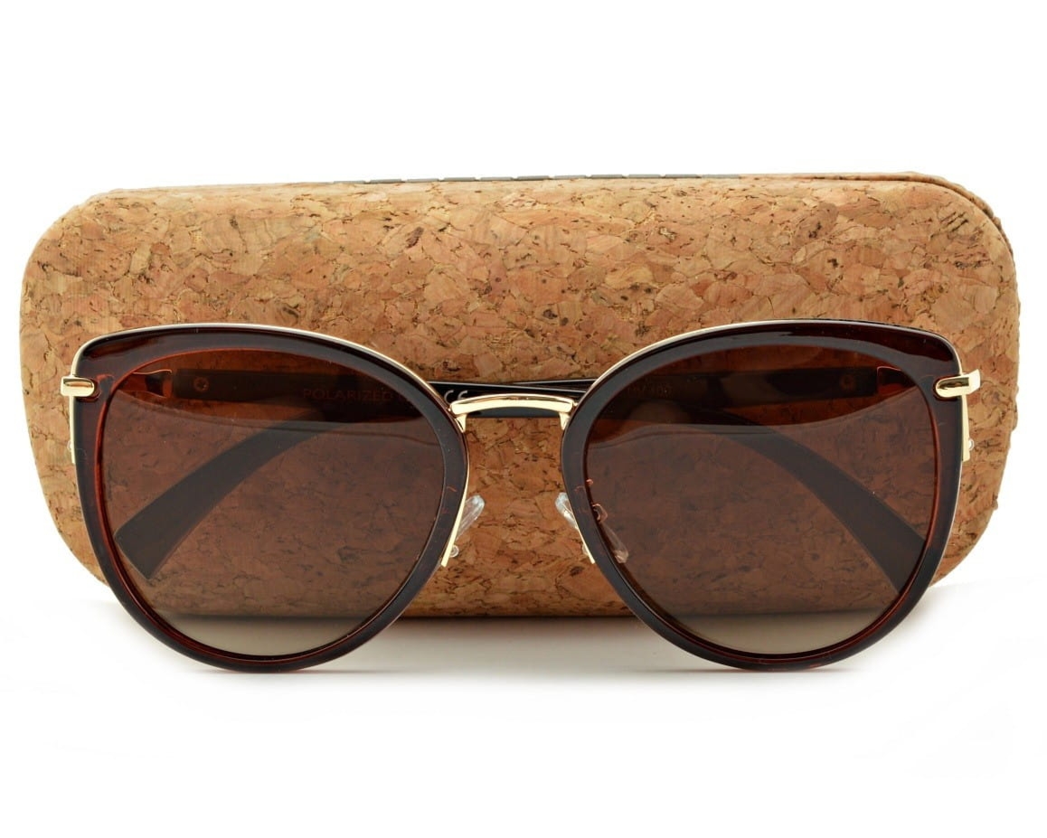 Damskie okulary przeciwsłoneczne polaryzacyjne brązowe POL-845A