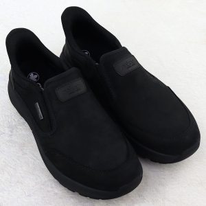 Skórzane wodoodporne półbuty męskie wsuwane czarne Rieker 06052-00