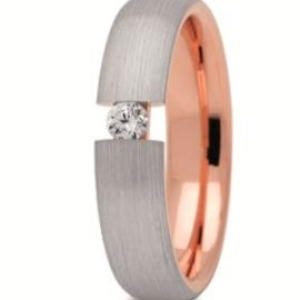 Obrączka z czerwonego i białego złota ST-274CB-m