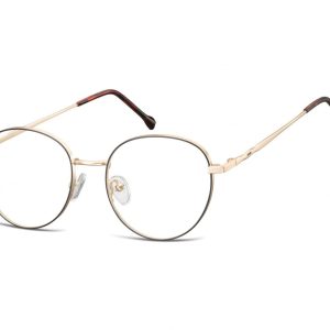 Okulary Oprawki owalne Lenonki optyczne 912E złoto-brązowe