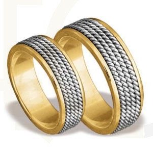 Obrączki ślubne z żółtego i białego złota (para) ST-66ZB
