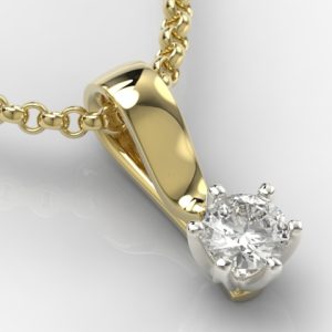 Wisiorek z żółtego i białego złota z brylantem LPW-8027ZB